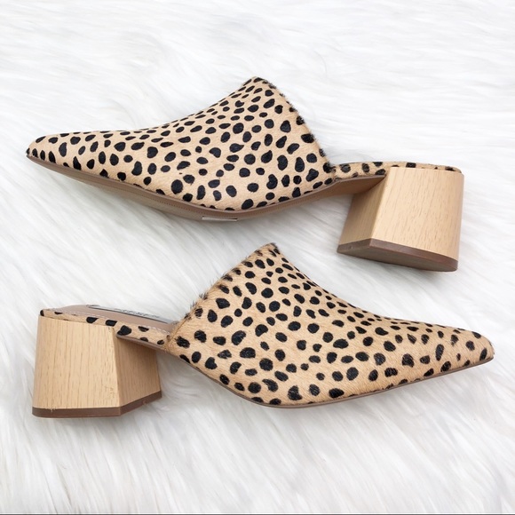 New Steven New York Fannie Cheetah Calf Hair Mule - Picture 5 of 12